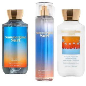 Bath & Body Works Summertime Surf Shower Gel Mist and Body Lotion 3 pc S…